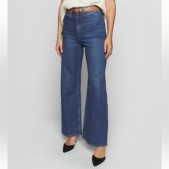 Reformation Denim - Reformation Thea High Rise Wide Leg Pants Jeans Dark Wash Size 27 Perfect!